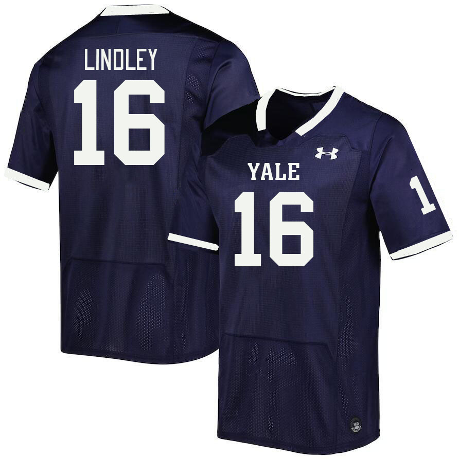 Men-Youth #16 Ryan Lindley Yale Bulldogs 2023 College Football Jerseys Stitched-Blue
